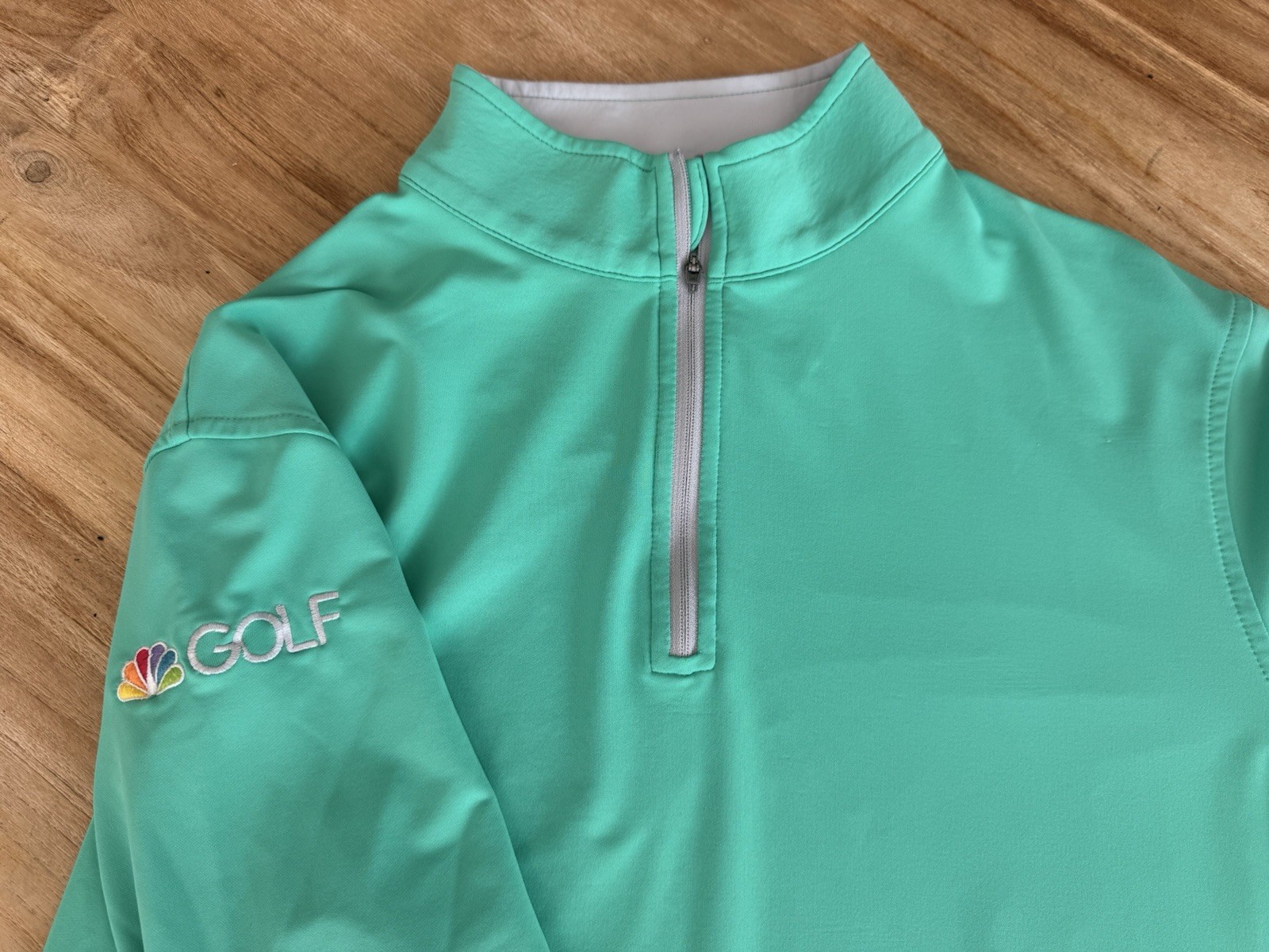 Men’s Peter Millar Perth Performance GOLF Channel NBC Green Quarter Zip Medium