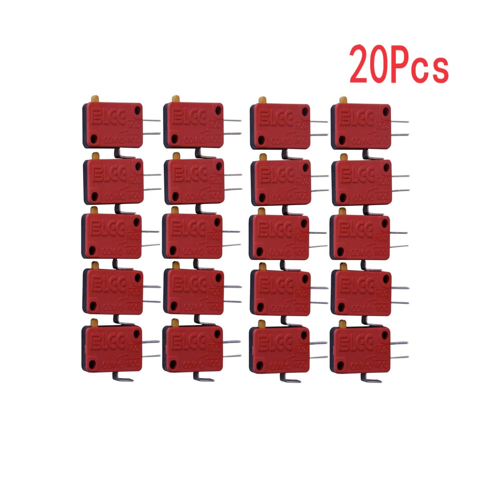 20Pcs Red New 3 Pin Microswitch Push Button For Arcade Mame Jamma Games F