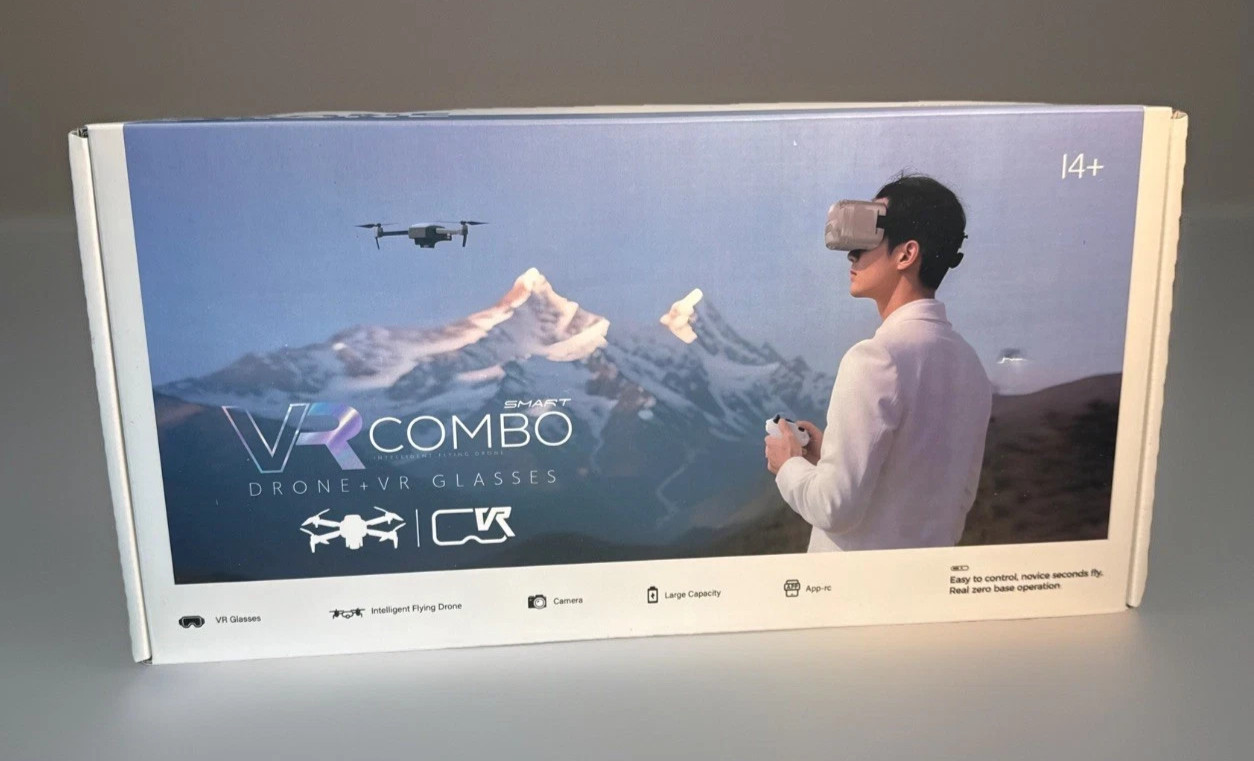 Drone + VR Glasses FPV Drone VR Smart Combo VR Glasses Works With Phones Too!