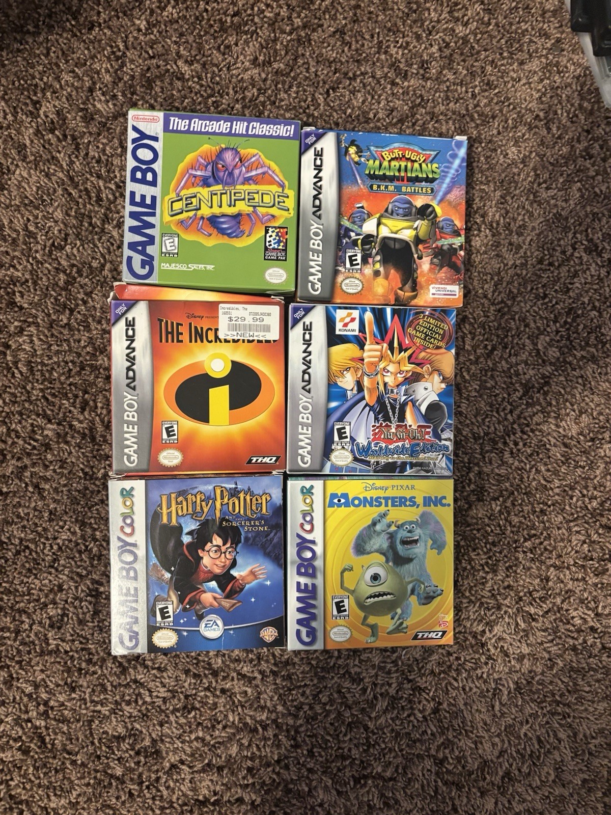 Lot of 6  Nintendo Game Boy Advanced Boxes & Manuals, NO Games