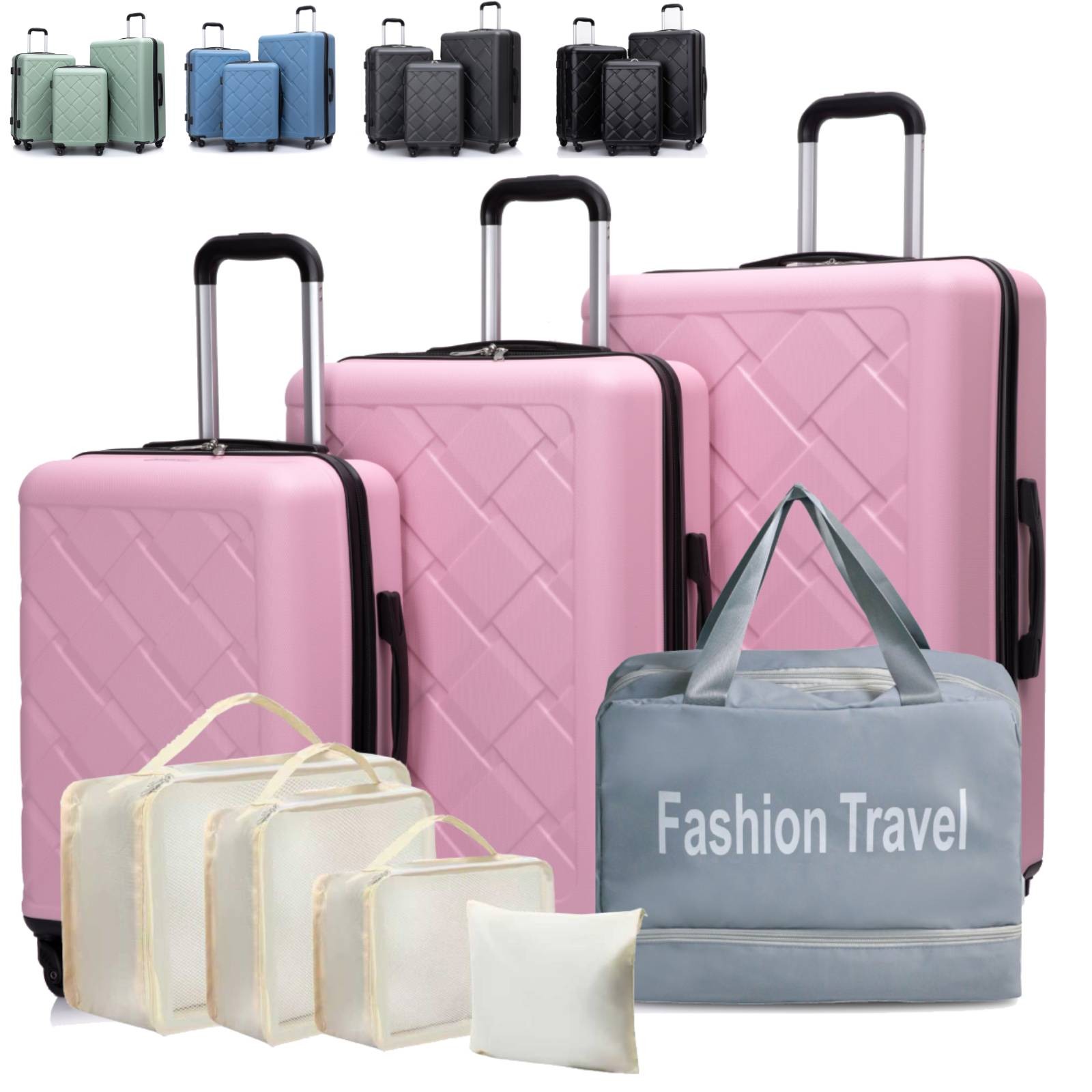 8-Piece Carry on Luggage Sets 20"/24"/28"+Gym Tote Bag + 4 Pieces Storage Bag