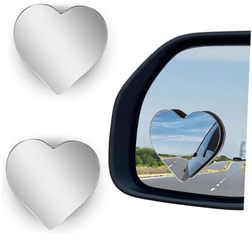 Heart Shaped Blind Spot Mirrors 2 Pack, Large Wide Angle Convex Mirror for Car 
