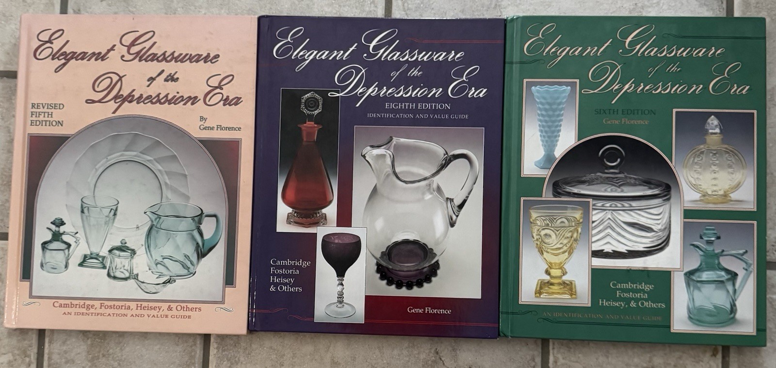 3 Elegant Glassware Depression Era Id Books 5th 6th 8th Edition By Florence