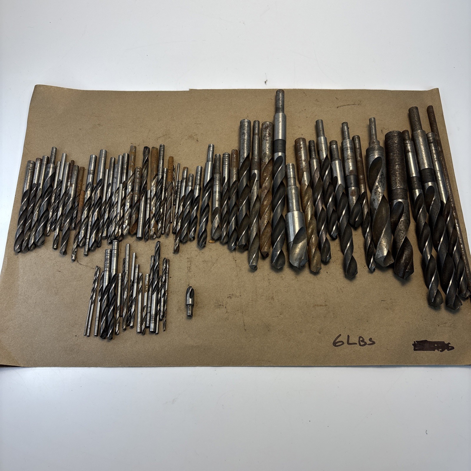 Vintage Machinist Drill Bit Lot 6 Lbs Mixed Sizes WNB National Red Shield