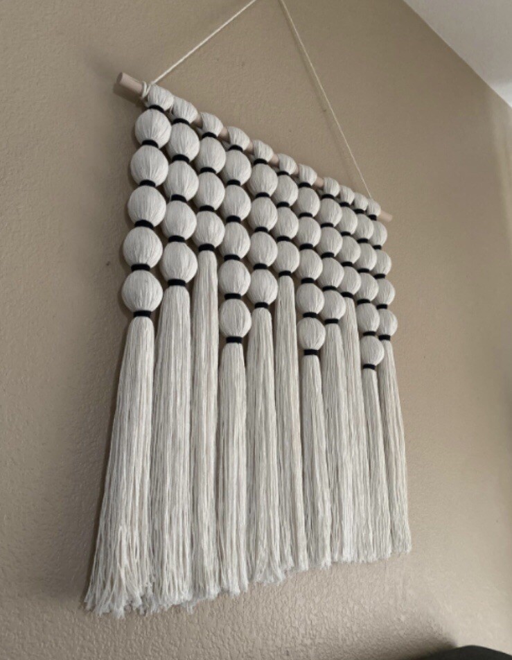 Large Wall Hanging Black Wall Decor Sphericity Cotton Textile Wall Hanging