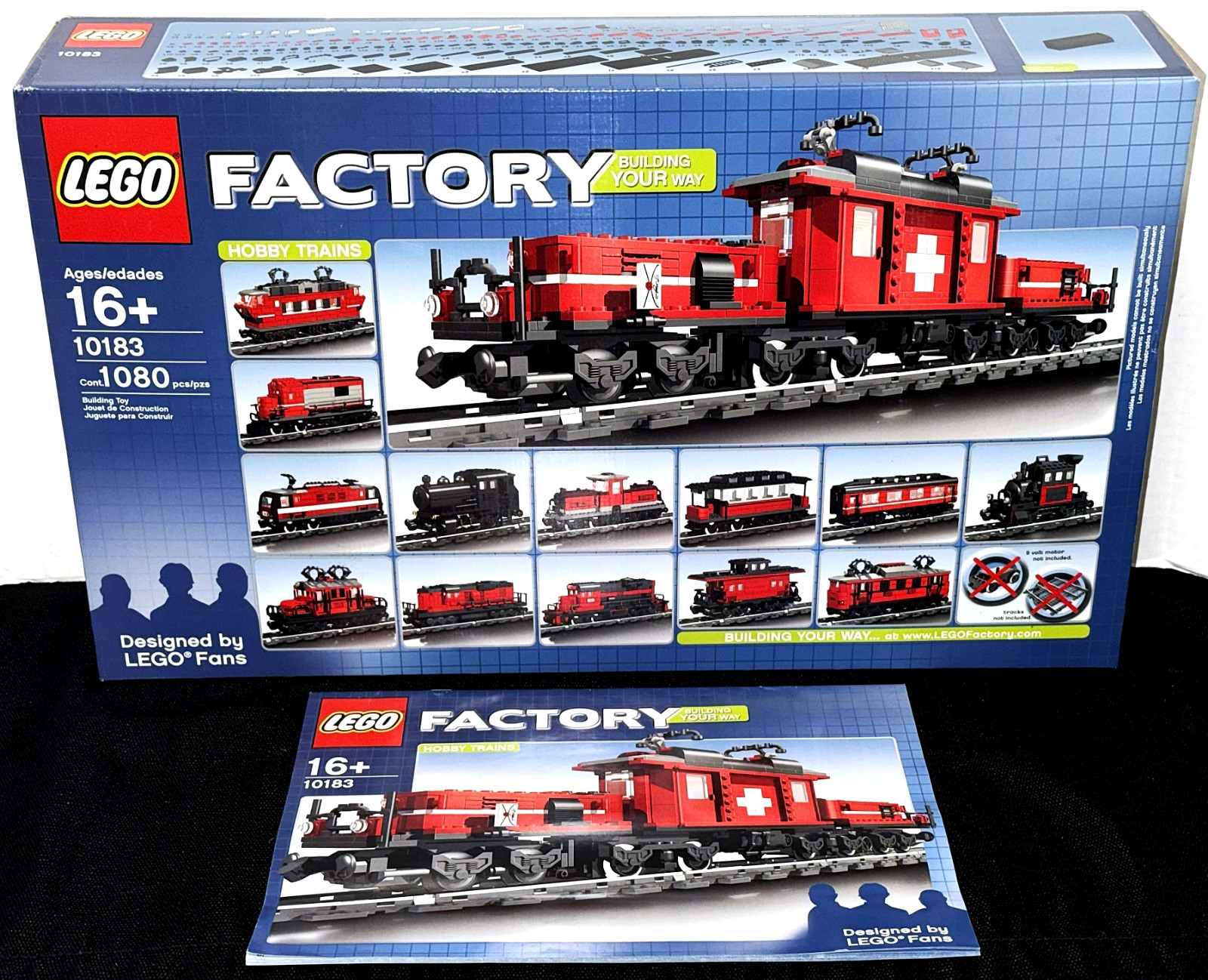 NEW SEALED! LEGO FACTORY 10183: HOBBY TRAINS / WITH INSTRUCTIONS / 9V COMPATIBLE