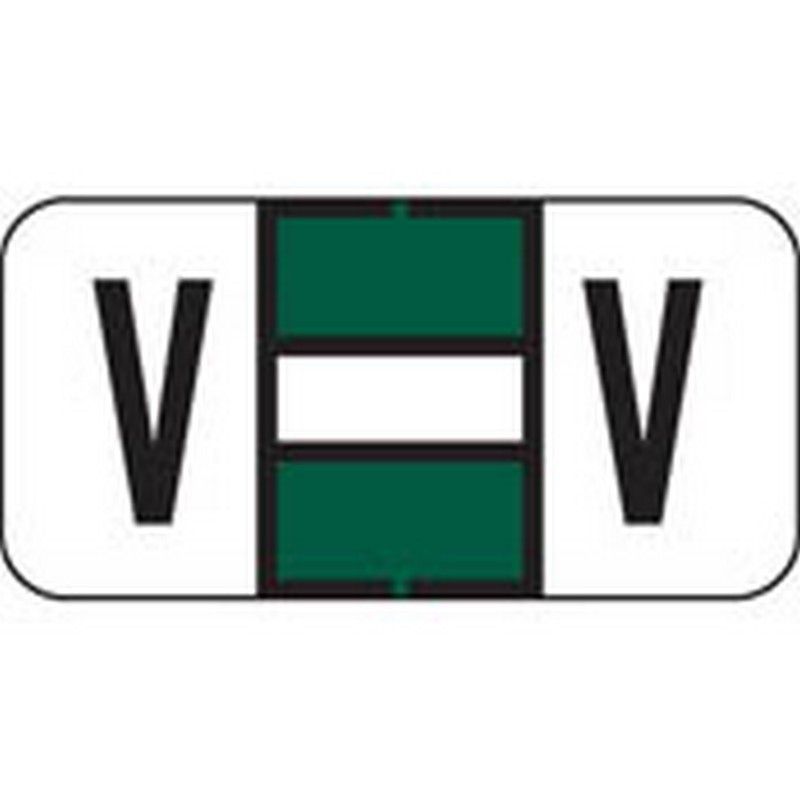 Jeter Compatible "V" Labels, Polylaminated Stock, 3/4 " X 1-1/2" Individual