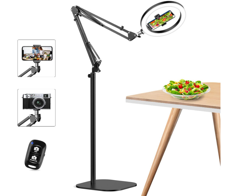 Aro de luz LED 10'' trípode flexible 70'' soporte móvil grabación