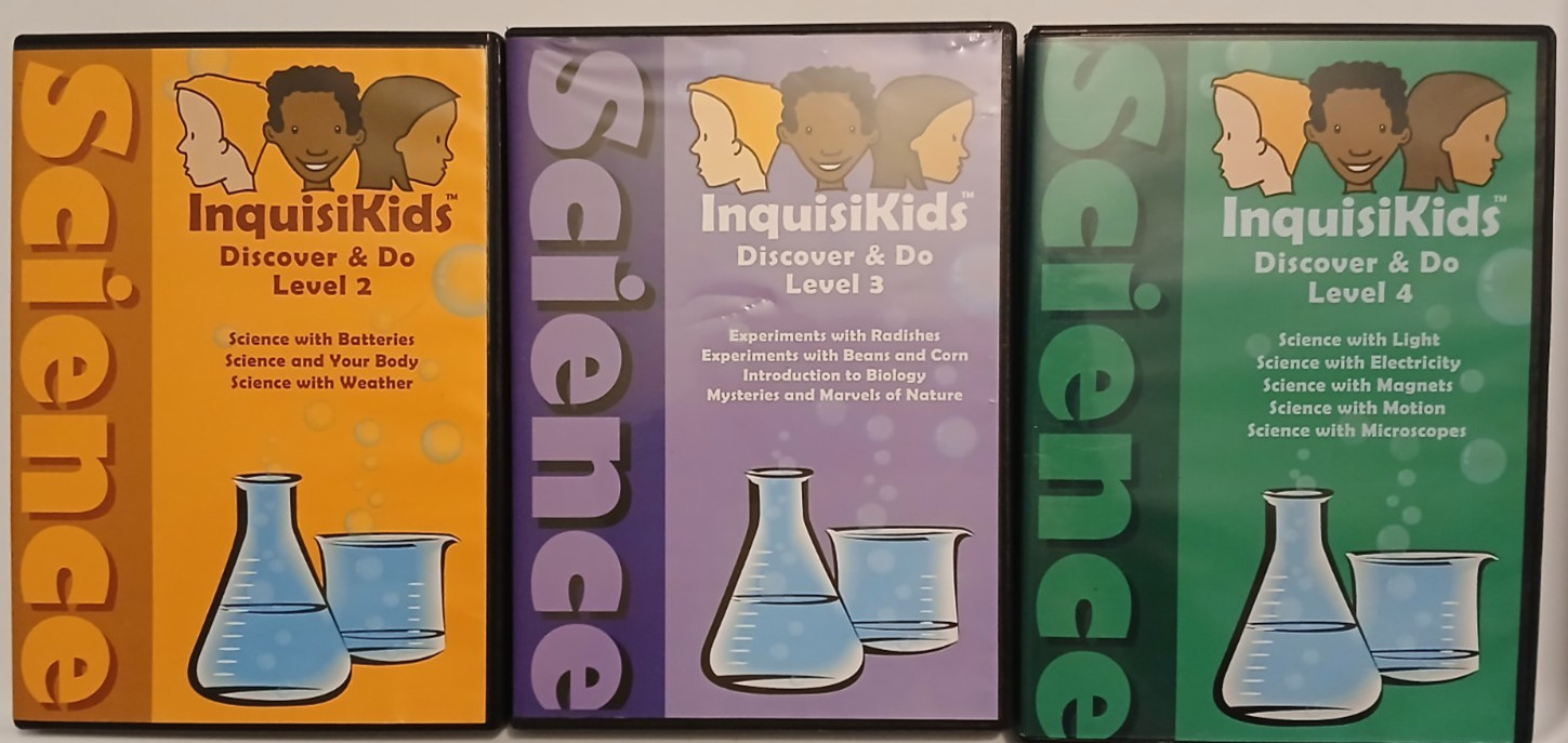 Inquisikids Discover and Do Science Level 2, 3, 4 DVDS