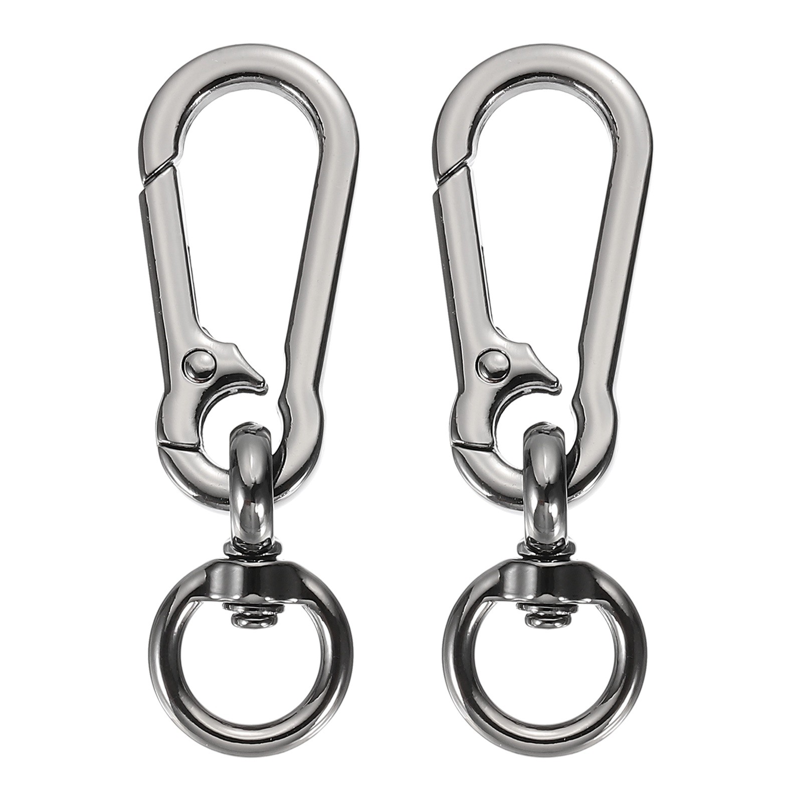2Pcs Swivel Spring Snap Hook Clip, Zinc Alloy 2.87" Keychain Clip Metallic Black