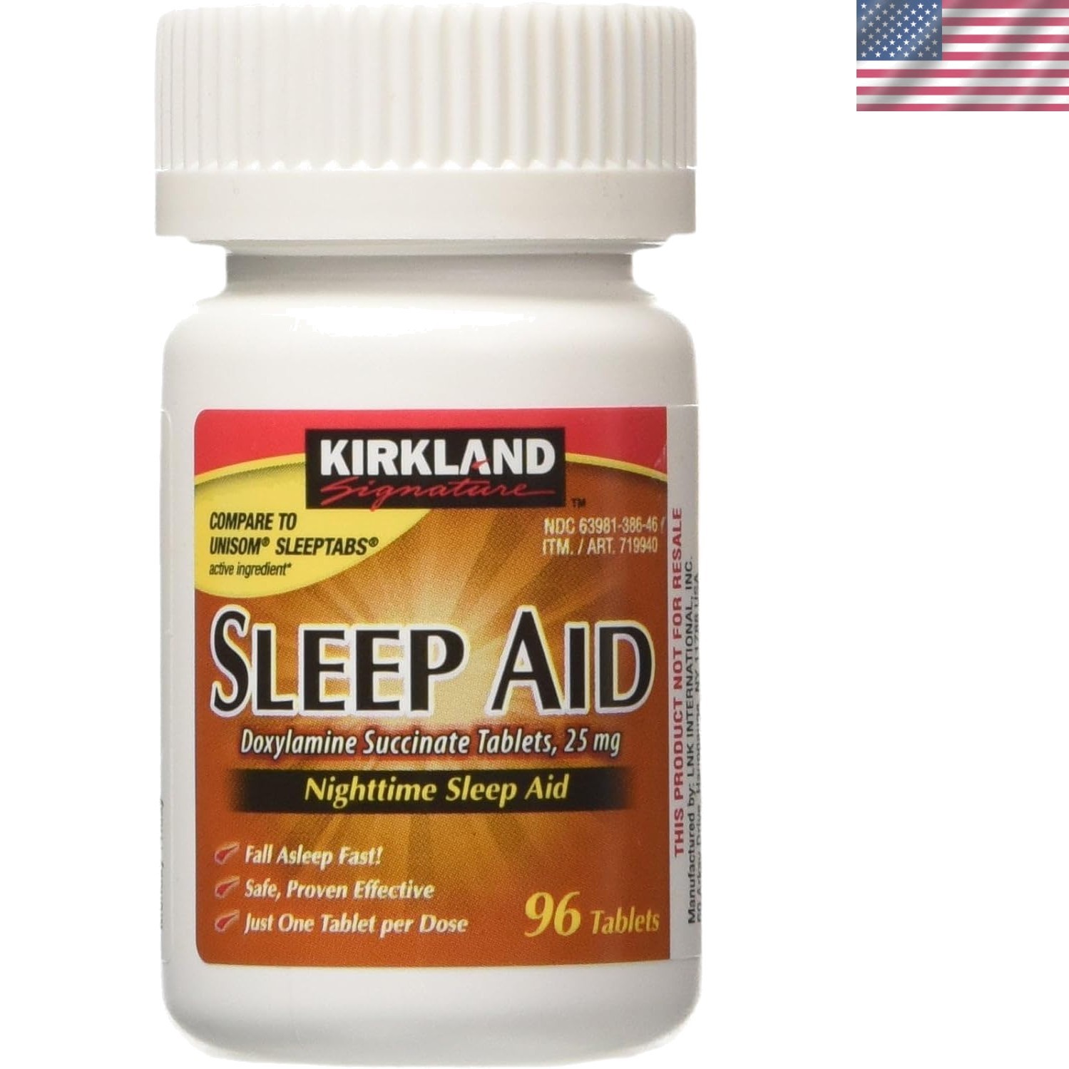 Signature Sleep Aid Doxylamine Succinate 25 Mg, 96-Count 1 Bottle Nighttime S...