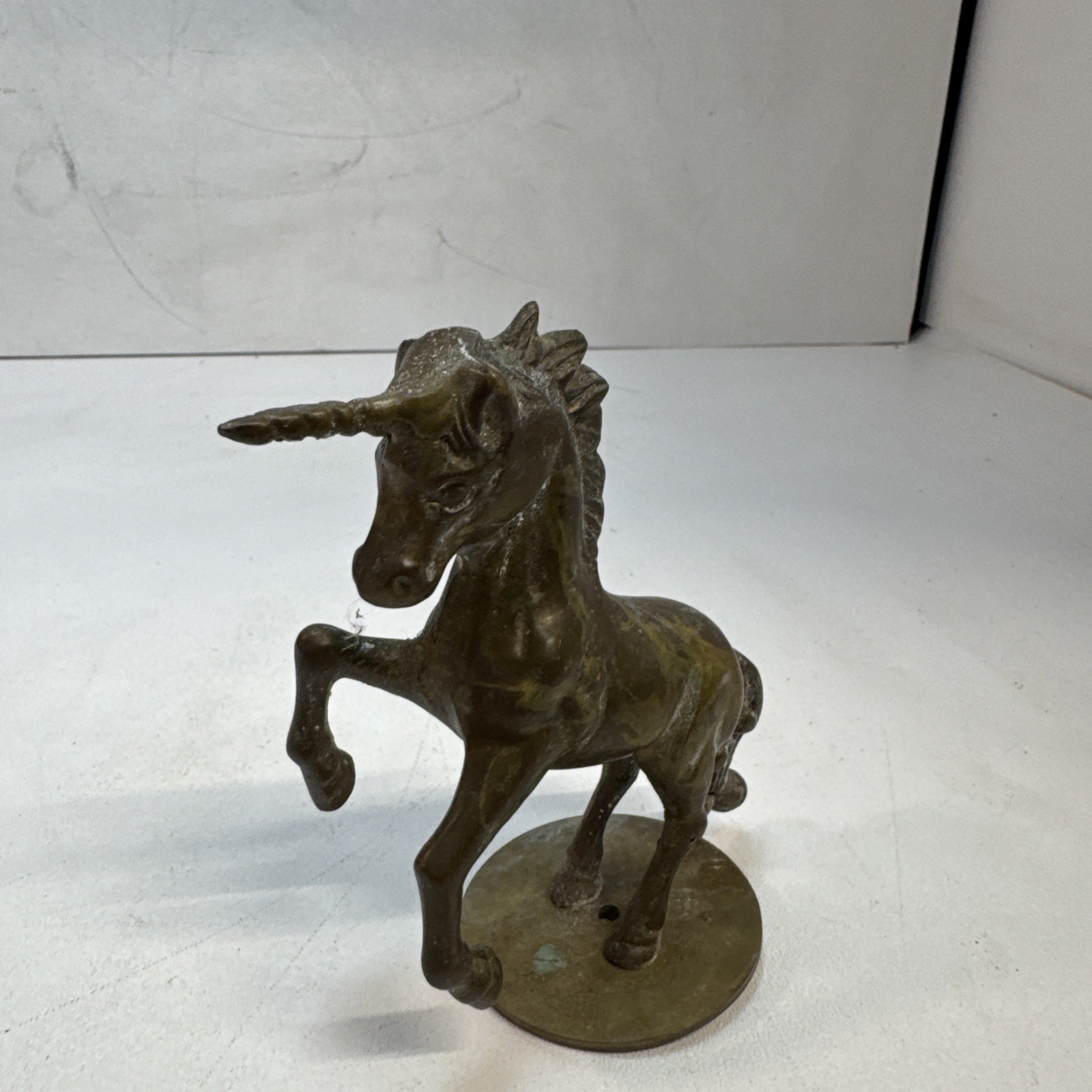 Vintage Solid Brass 5 in. Long Unicorn Figurine