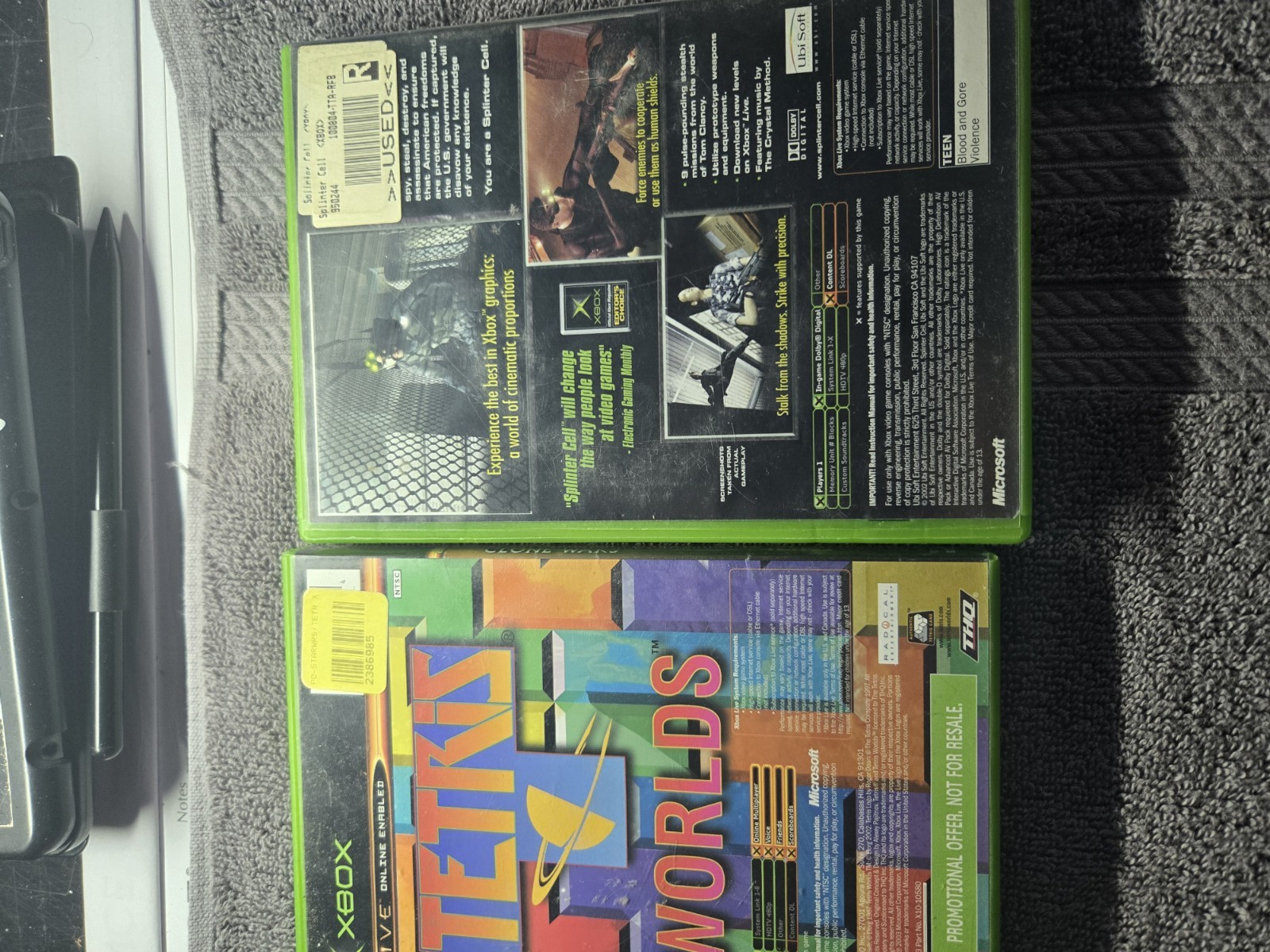 Microsoft Xbox Game Lot Star Wars Splinter Cell Unreal Gun Tetris NTSC