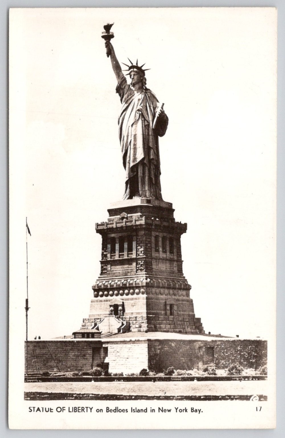 Statue of Liberty Real Photo Postcard NYC Bedloe's Island RPPC