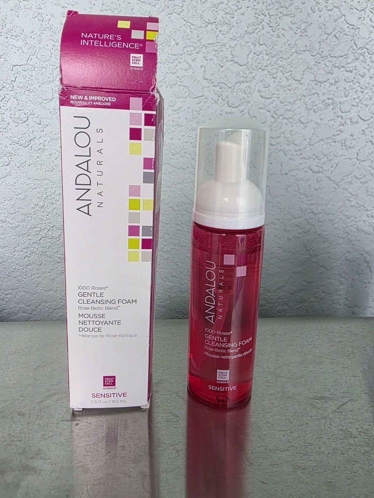 Andalou Naturals Sensitive 1000 Roses Gentle Cleansing Foam  5.5 Fl Oz