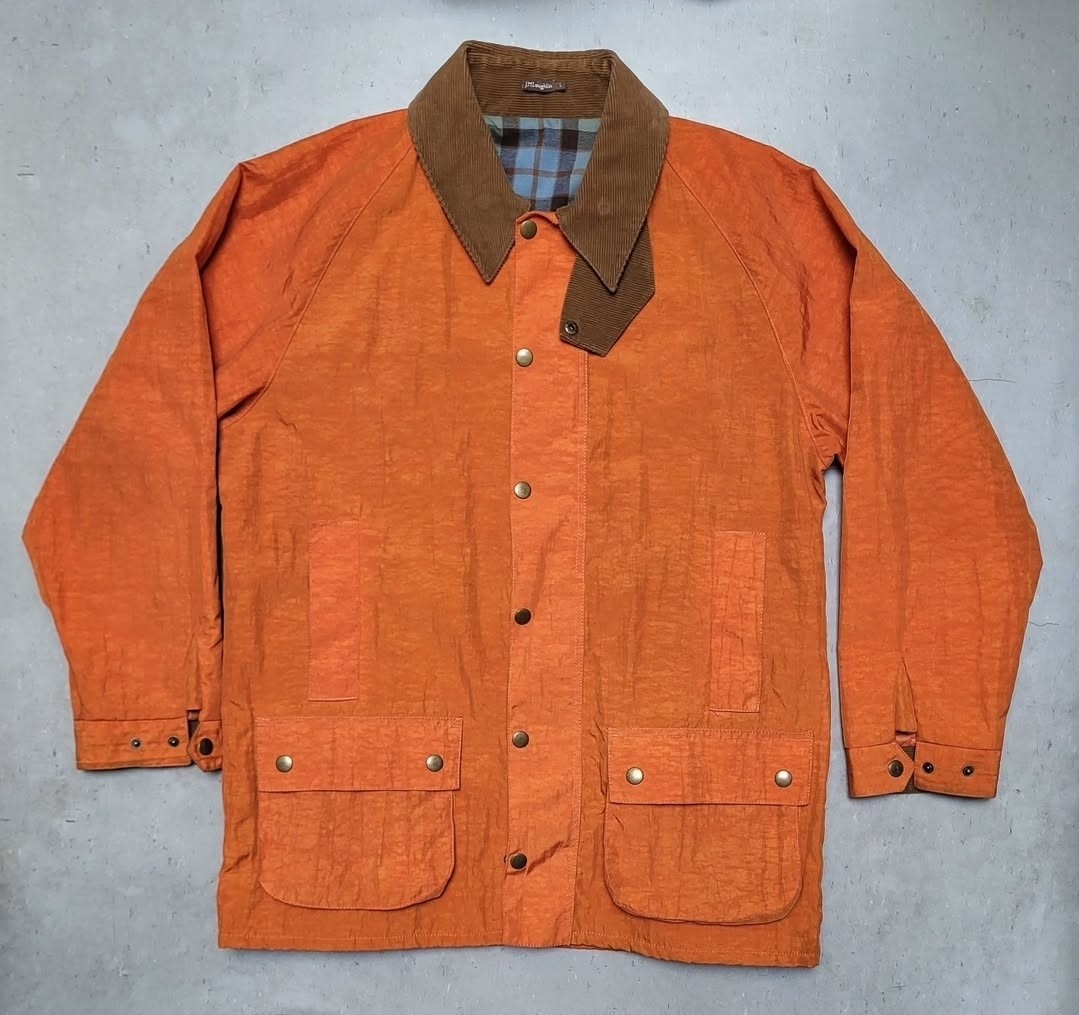 Vtg J McLAUGHLIN Nylon Corduroy Parka Sz L Orange RARE