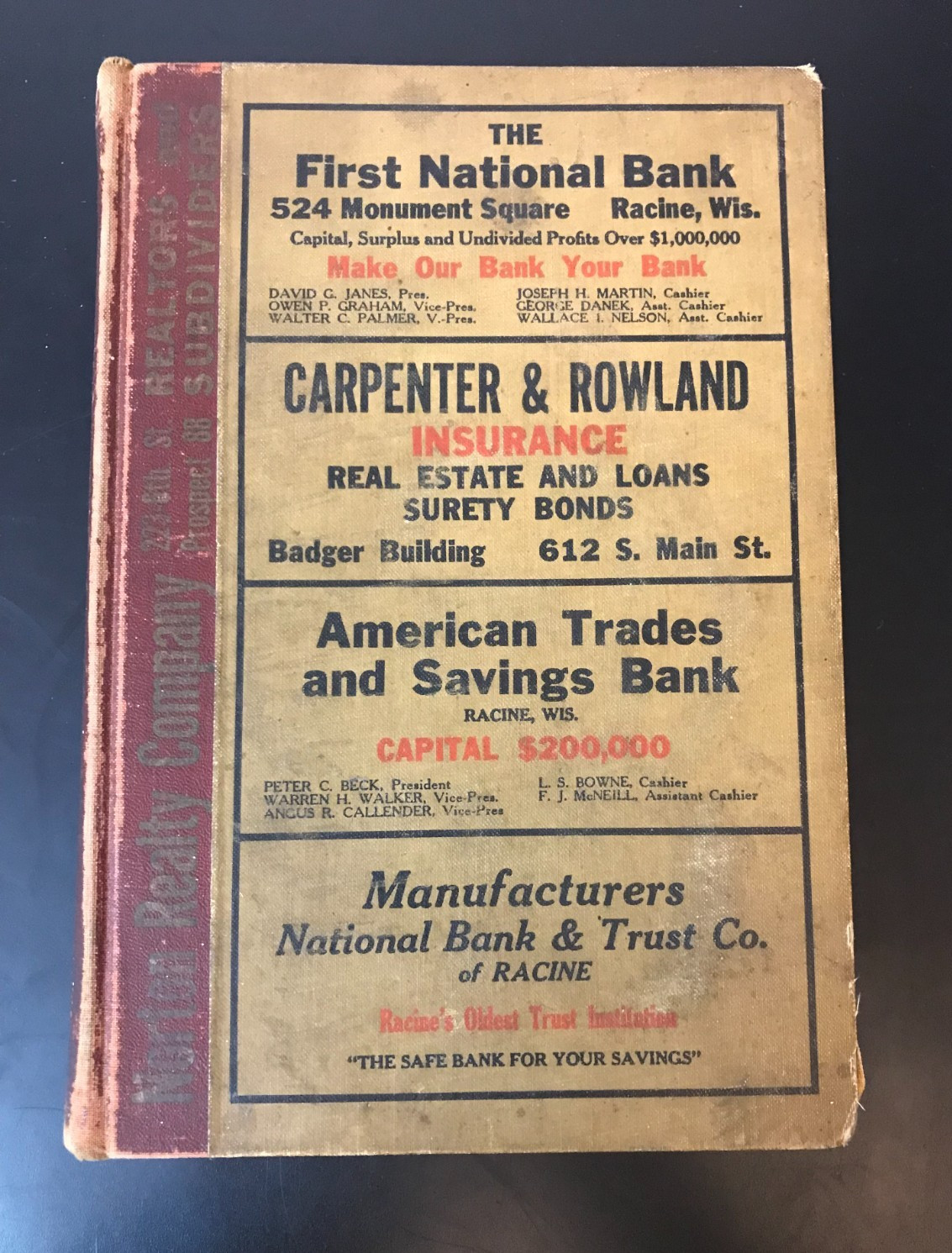 Wright's 1929 Racine Wisconsin Phone Book - City Directory