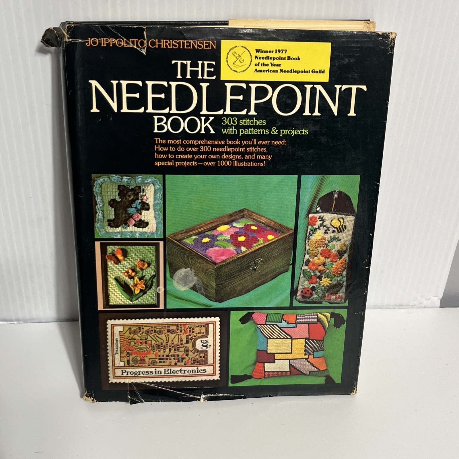 THE NEEDLEPOINT BOOK - 303 stitches - Jo Ippolito Christensen (1976) hard cover