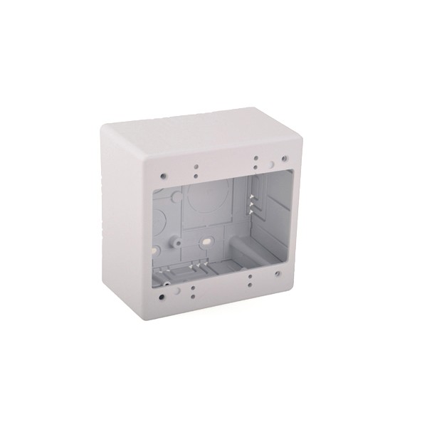 TSRW-JBD2 Dual Gang Junction Box, PVC, White by Hellermann Tyton