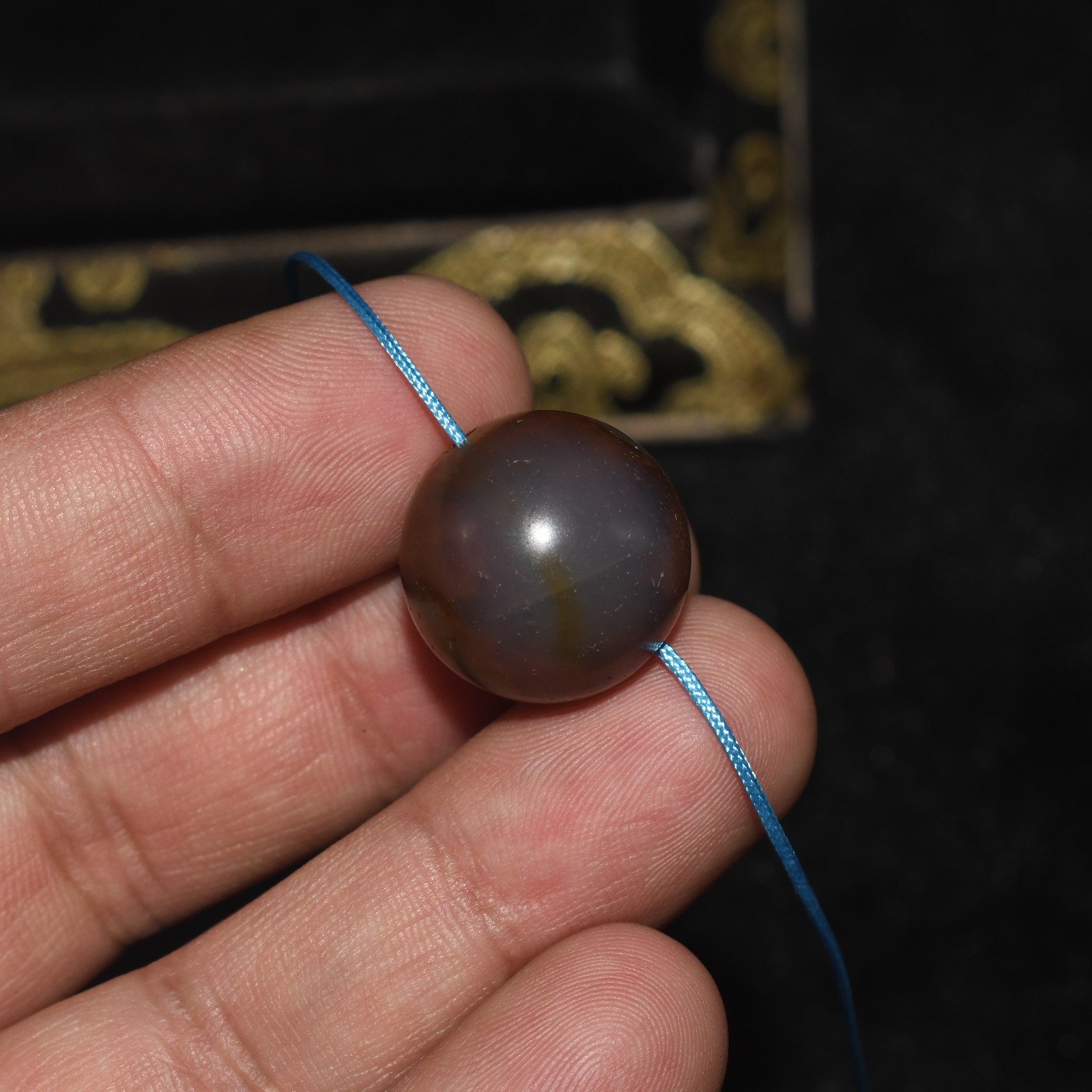 Genuine Ancient Central Asian Banded Agate Stone Bead in good Condition