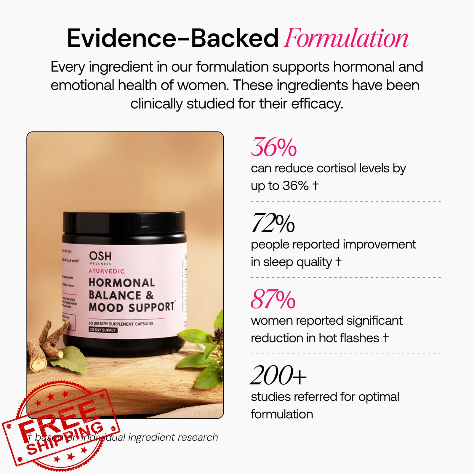 OSH Wellness Ayurvedic Hormone Balance Women Cortisol Mood Sleep