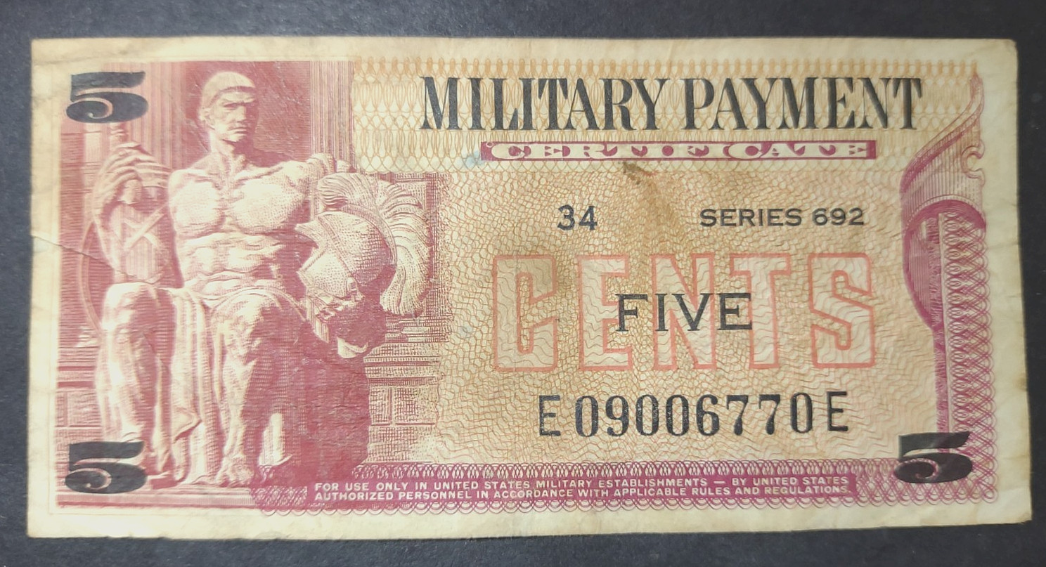 5c Military Payment Certificate Series 591