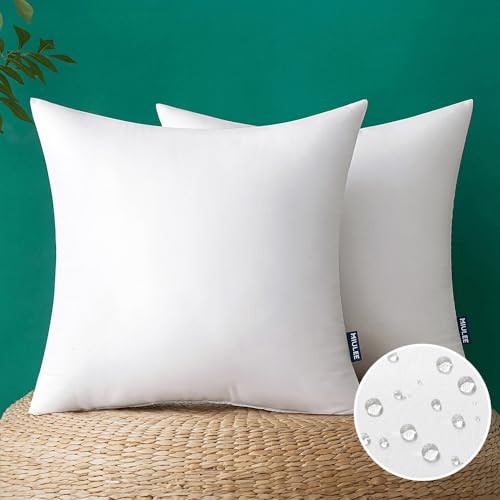  Pack of 2 16x16 Inch Outdoor Pillow Inserts Waterproof 16x16 Inch (Pack of 2)