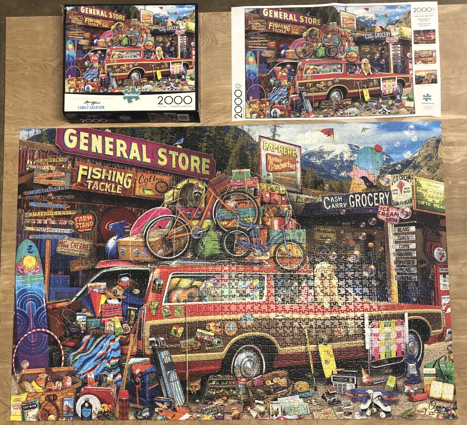 Buffalo Aimee Stewart “Family Vacation" 2000 Piece Jigsaw Puzzle USED ONCE!