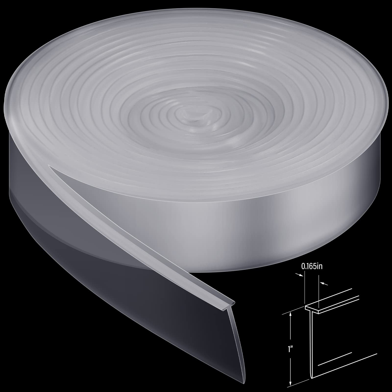 Treela 108 Inch Shower Door Seal Strip Silicone Swing Doors Bathroom Clear 