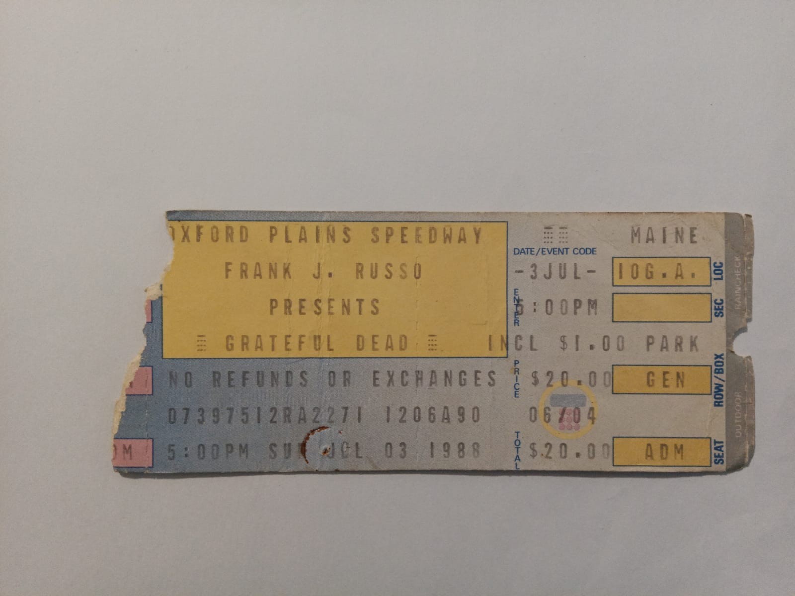 Grateful Dead - Oxford Plains Speedway - July 3, 1988