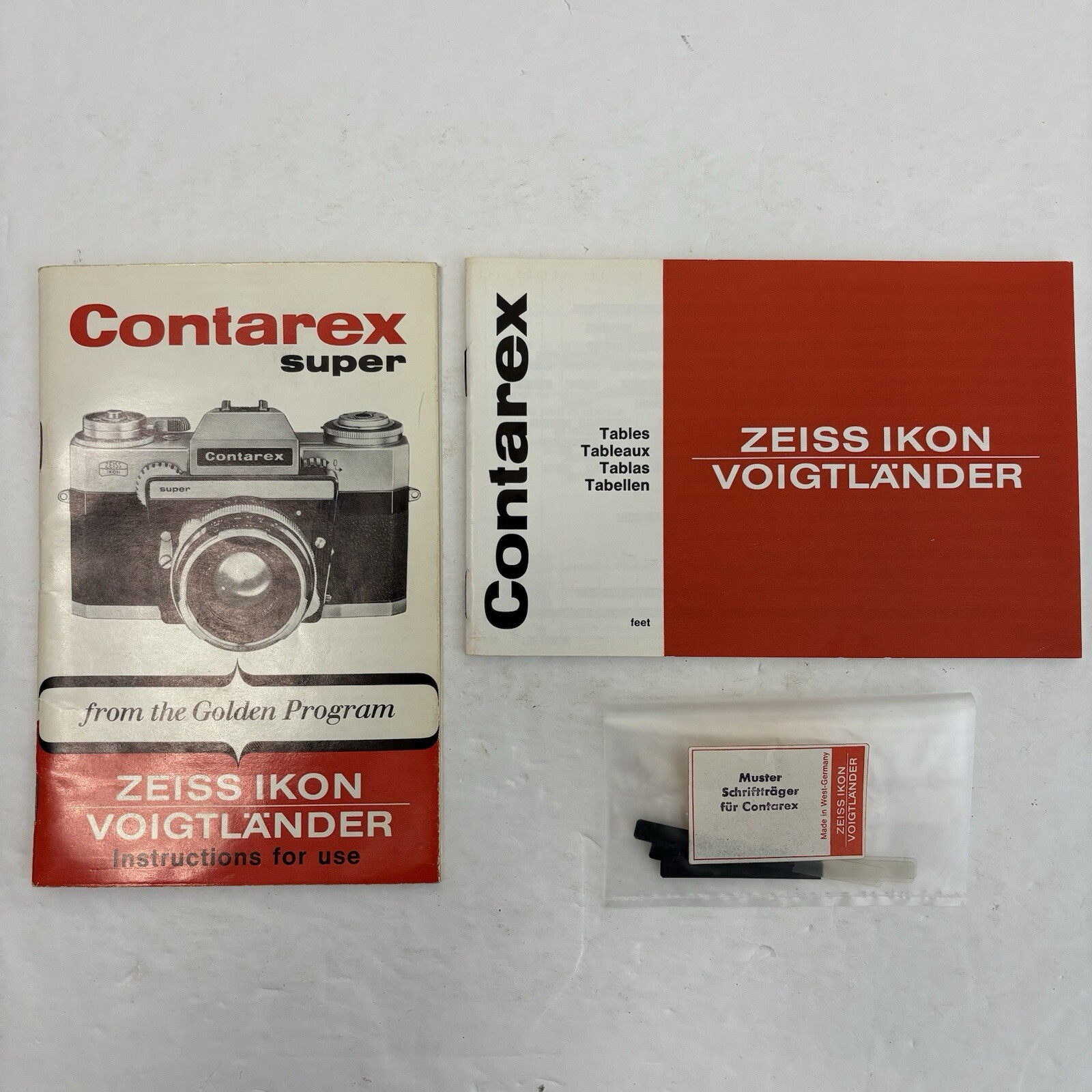Zeiss Ikon Contarex Super Camera Instruction Manual Guide Booklet Official