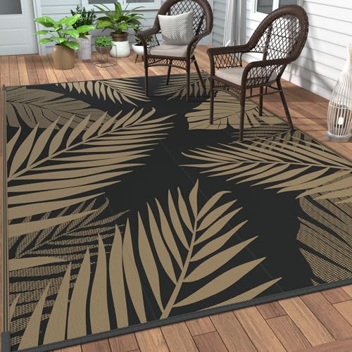  Outdoor Rug 9' x 12' Waterproof for Patios Clearance, Reversible Outdoor 