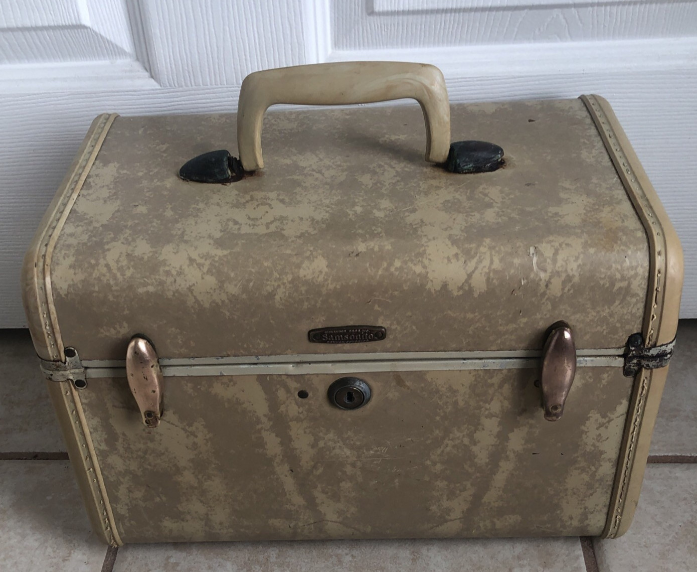 Vtg Samsonite Train Case Make up cosmetic Shwayder Brothers no key/mirror #4512