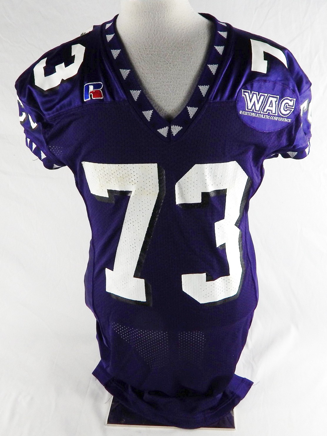 1996-00 Texas Christian TCU Horned Frogs #73 Game Used Purple Jersey NP R WAC 4