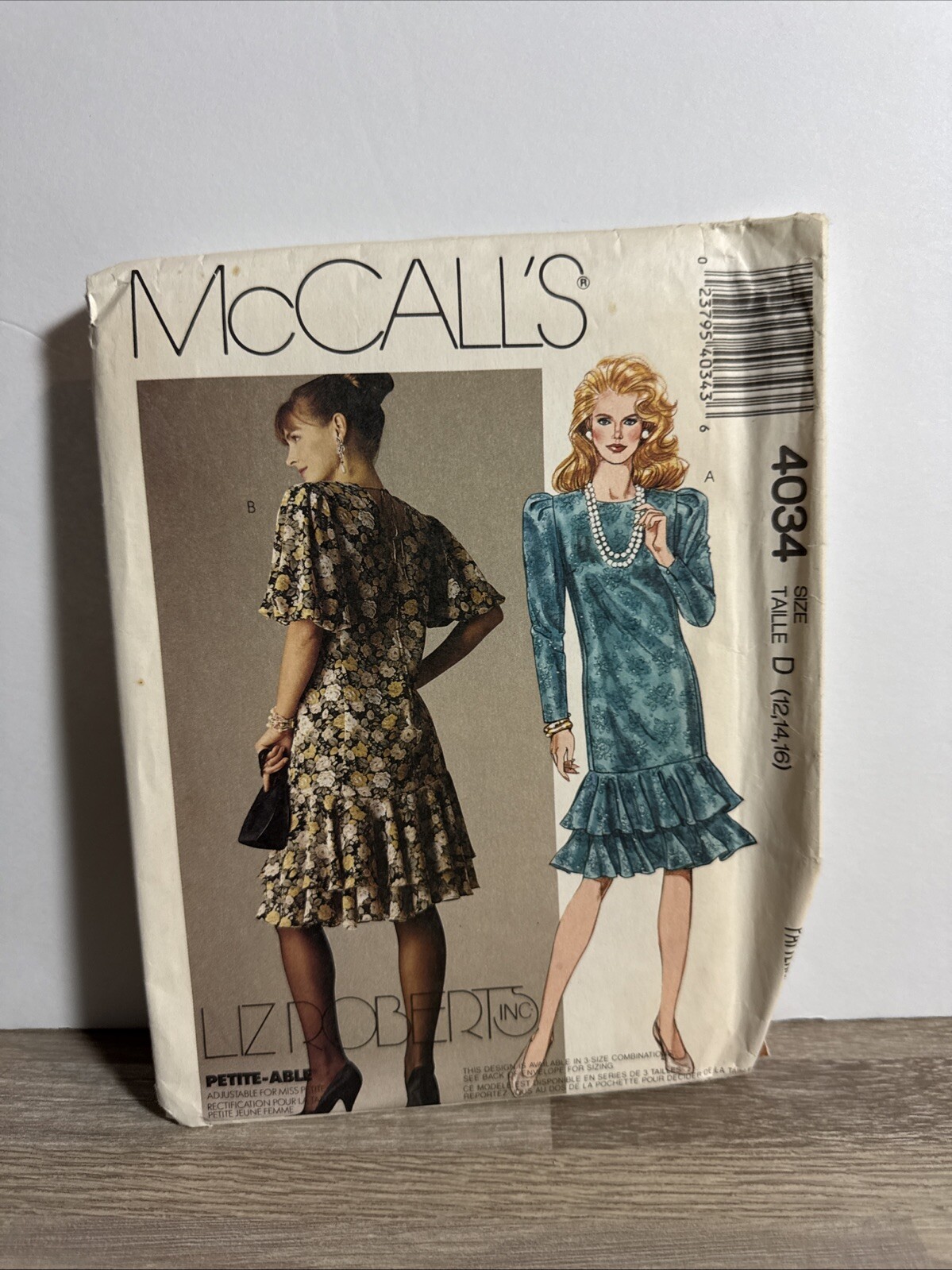 McCalls 4034 Misses Petite-able Dress Ruffles Pattern 12-16 *uncut*