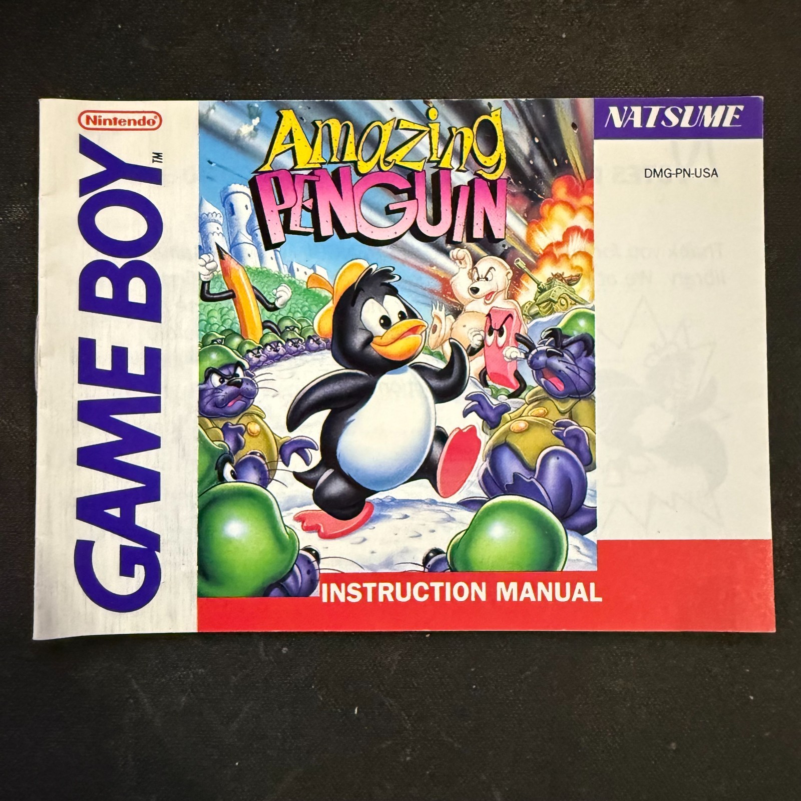 Amazing Penguin Game Boy Manual Only ~ Instruction Booklet