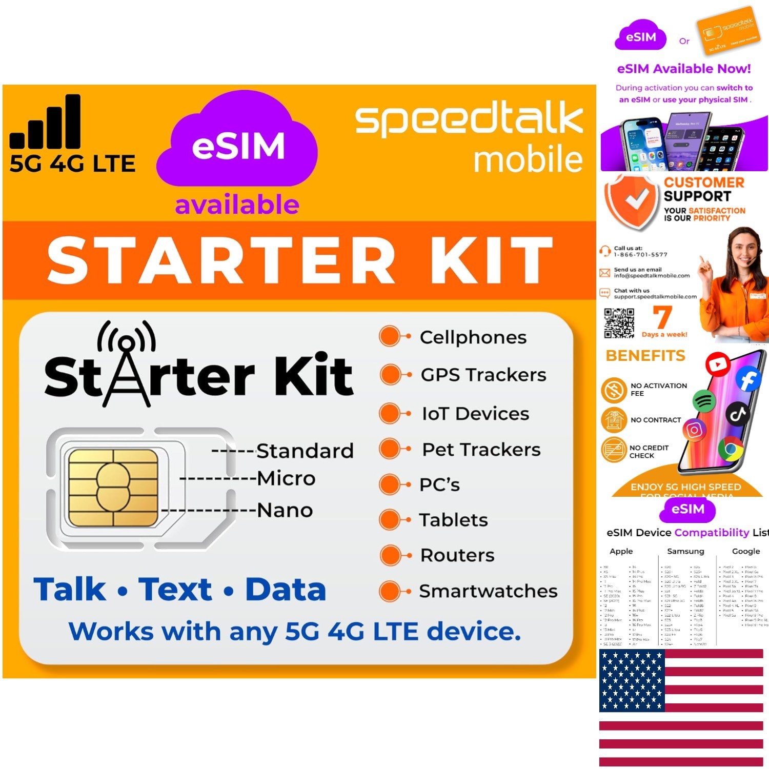 High-Speed 5G & 4G LTE SIM Card Kit - Perfect for Smartphones and IoT Devices