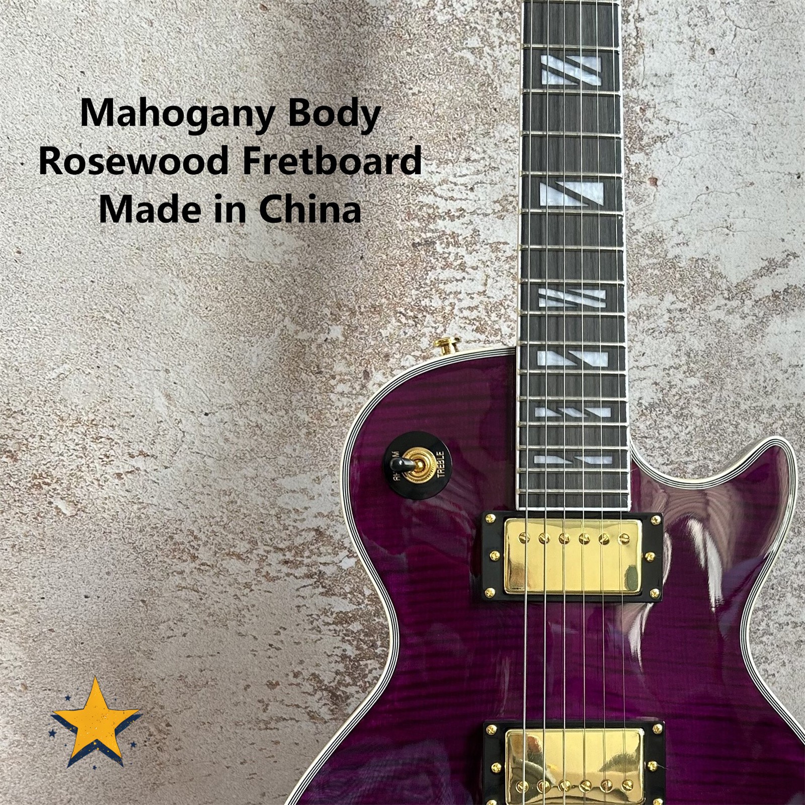 Clearance Sale: Electric Guitar HH Pickups Gold Fixed Bridge Rosewood Fretboard