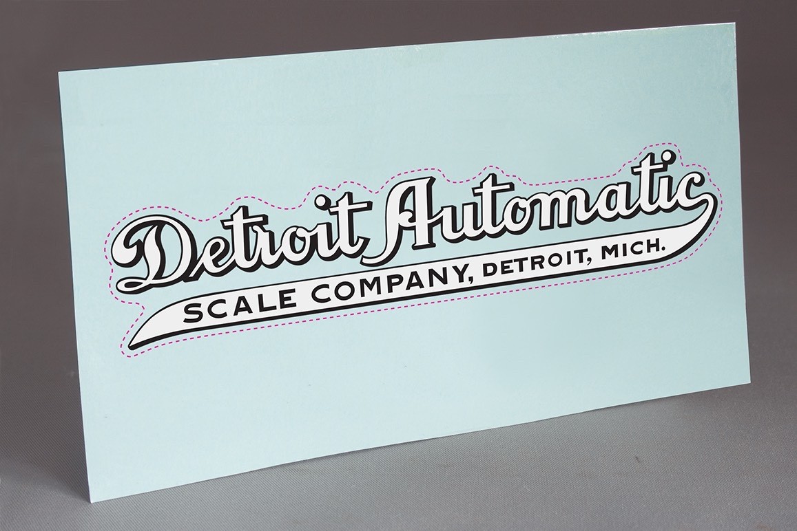 PRE CUT DETROIT AUTOMATIC WHITE WATER SLIDE DECAL for SCALE RESTORATION