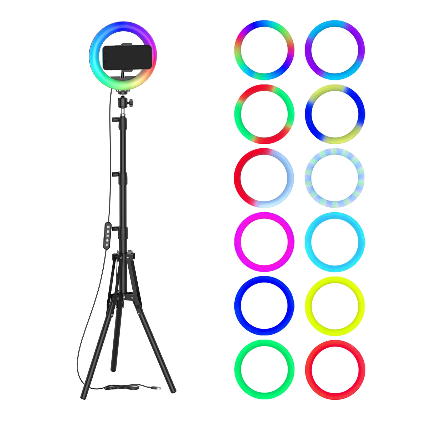 Onn. 8" RGB Ring Light with Tripod