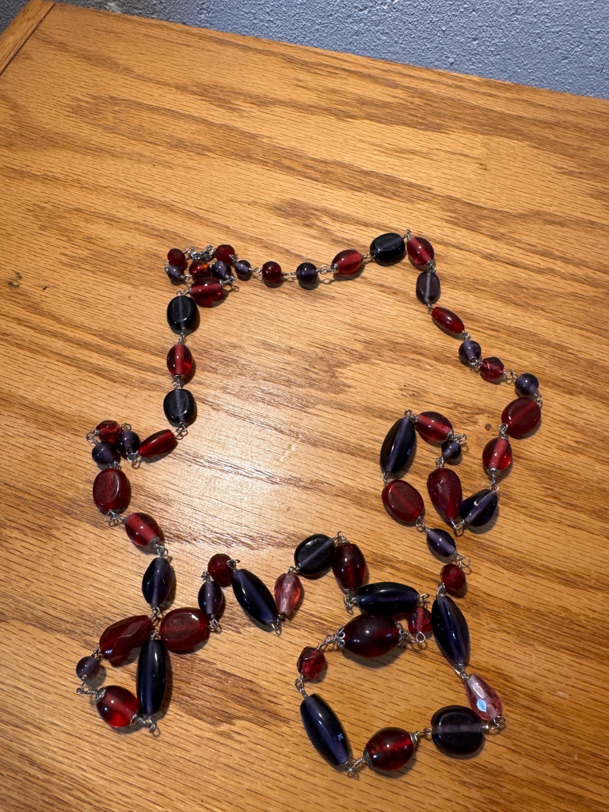 42in Strand Purple Smooth Garnet Beads                                       380