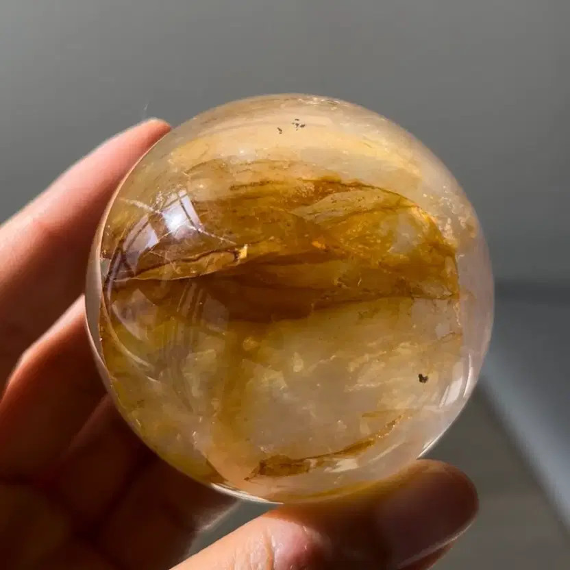 Brazil Geirasol Yellow Hematoid Natural Gem Bead 59mm 289g