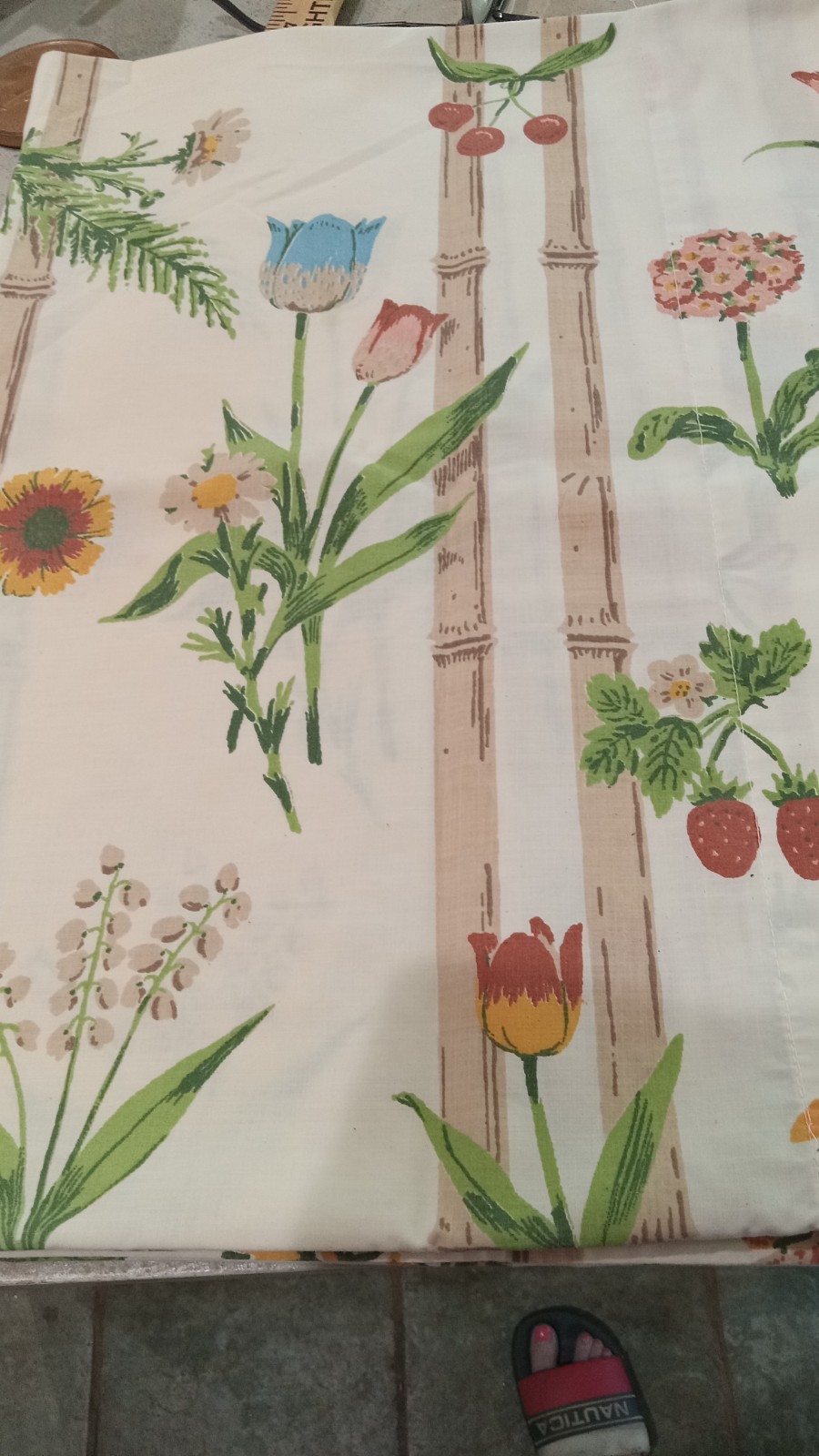 Vintage Standard Pillowcase Pair Martex Percale No Iron Standard Floral bamboo +