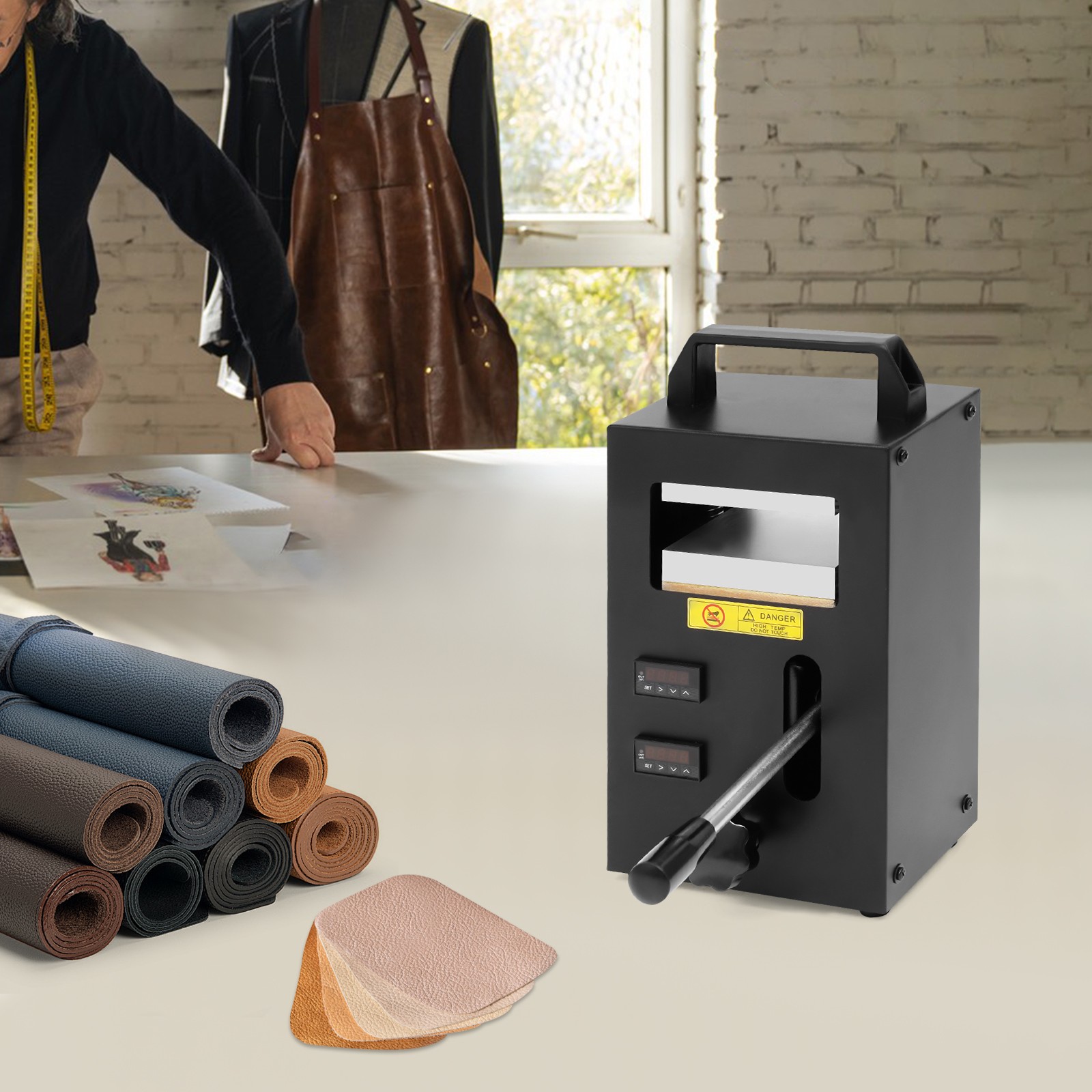 4-Ton Manual Hydraulic Heat Press w/Dual Heated Plates for Plant Oil Embossing