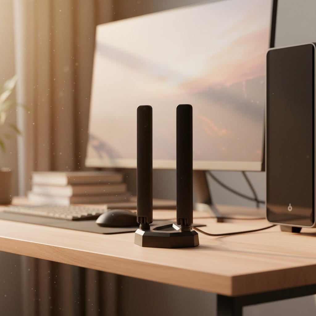 Ultimate WiFi 6E Tri-Band Antenna with Long Cable for Enhanced Signal Reception