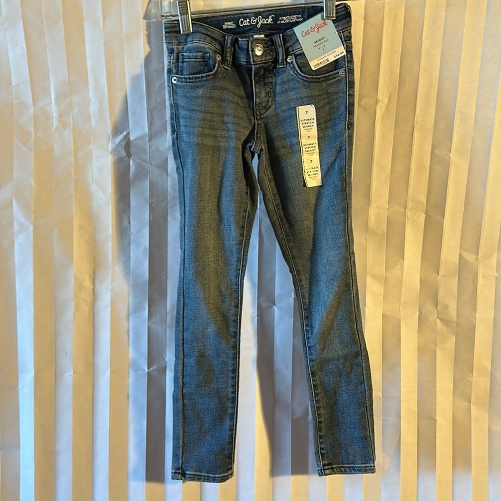 Cat & Jack Girls Denim Jeans Size 7 – Medium Wash Skinny Ultimate Stretch