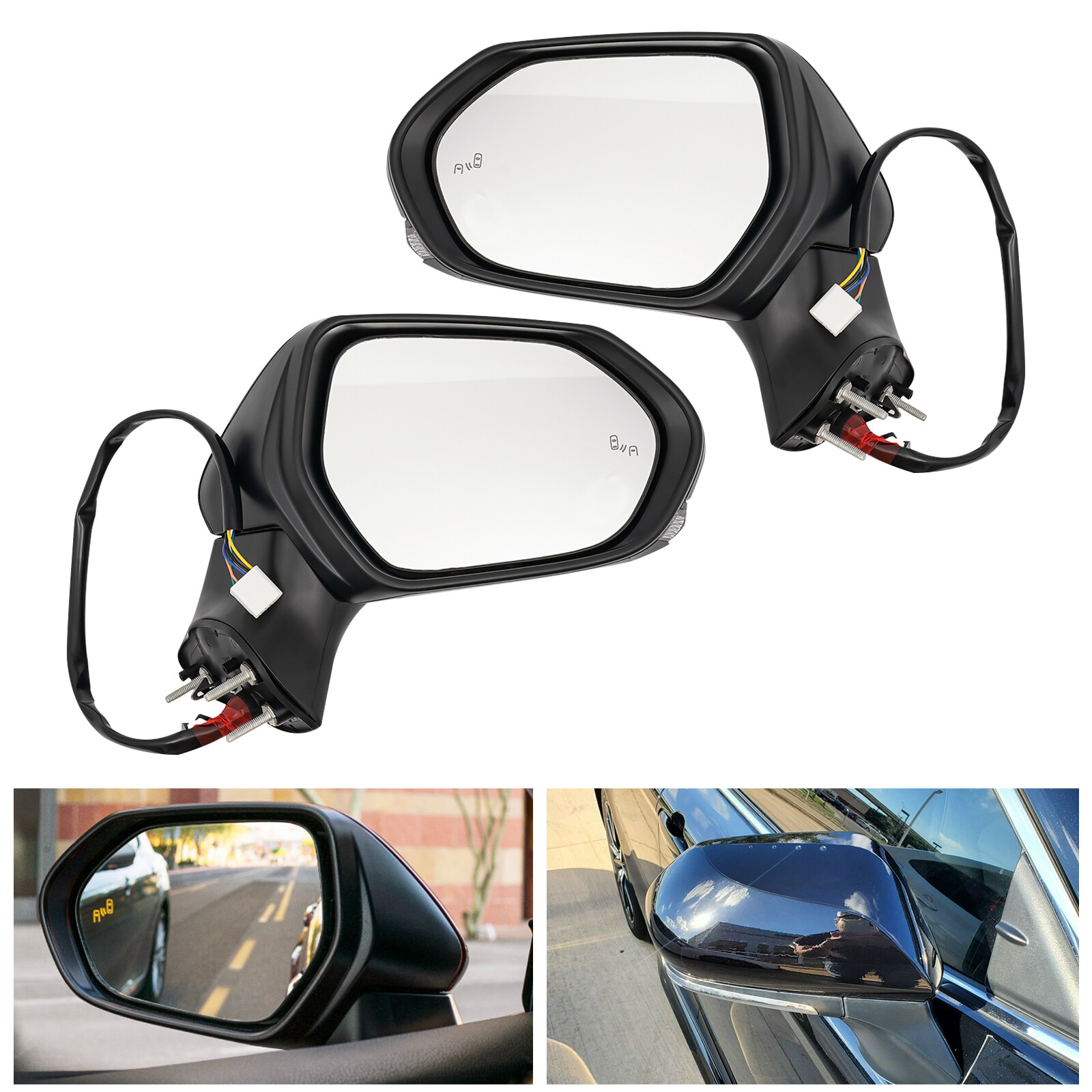 For 2018-2023 TOYOTA CAMRY Left & Right Side Mirror w/ Power Heated Turn Signal