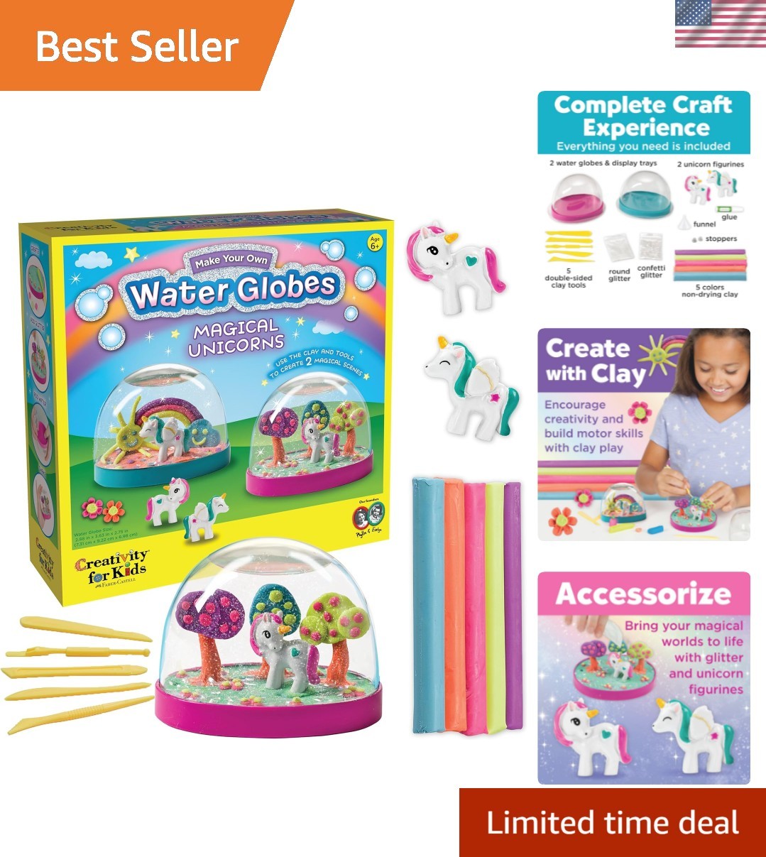 Make Your Own Water Globes: Magical Unicorns - Create 2 Snow Globe Unicorn To...
