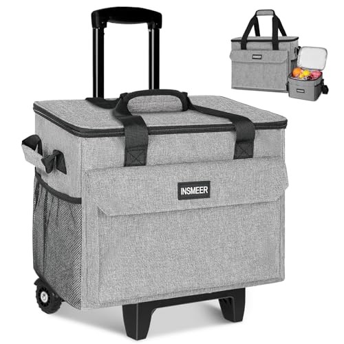  Rolling Coolers with Mini Lunch Bag, 50 Cans Collapsible Hard Liner Cooler 