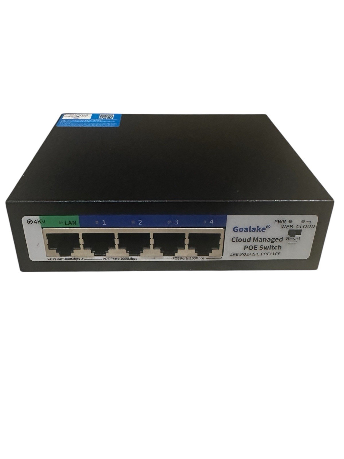5-Port Ethernet PoE Switch (4 PoE Ports, 1 Uplink) with Extend Function, Easy...